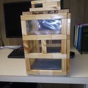 Wooden block lantern